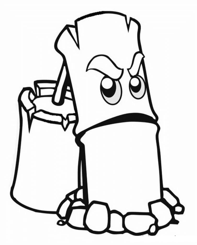Desenho de Bambu de Plants Vs Zombies para Colorir