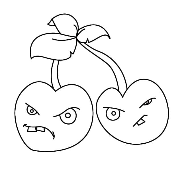 Desenho de Cereja Bomba de Plants Vs Zombies para Colorir
