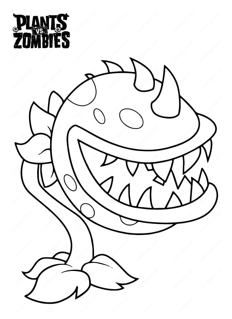 Desenho de Chomper de Plants Vs Zombies para Colorir