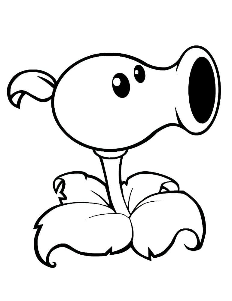 Desenho de Disparervilha de Plants Vs Zombies para Colorir