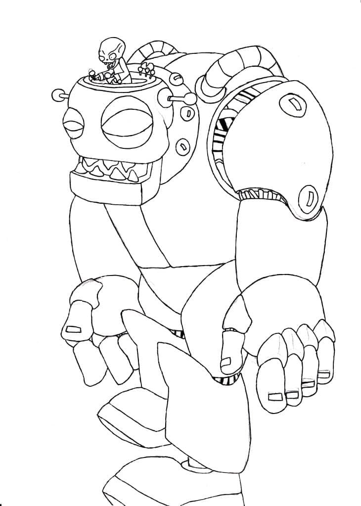 Desenho de Dr Zomboss de Plants Vs Zombies para Colorir