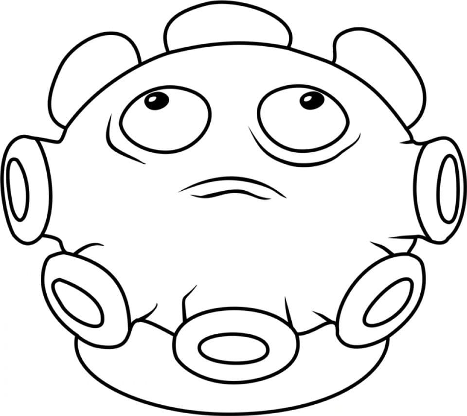 Desenho de Gloom Shroom de Plants Vs Zombies para Colorir