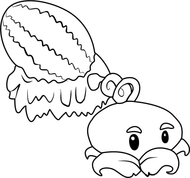 Desenho de Melancipultas de Plants Vs Zombies para Colorir