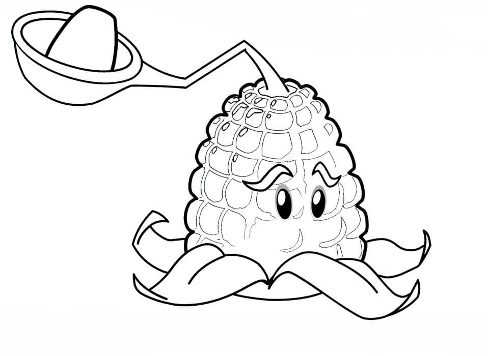 Desenho de Milhopulta de Plants Vs Zombies para Colorir