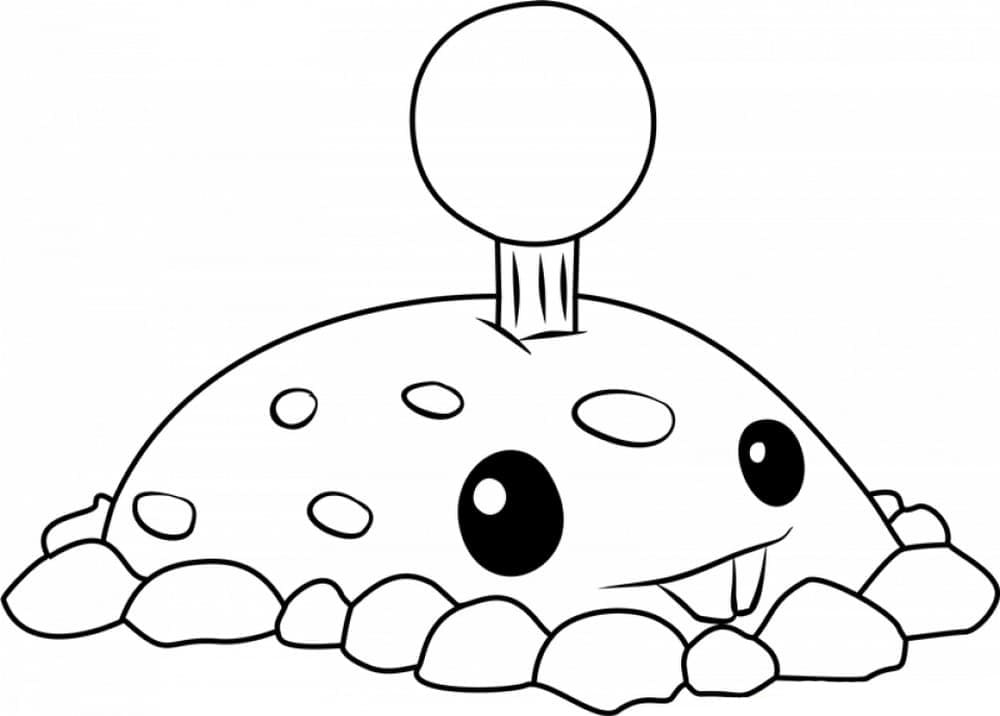 Desenho de Potato Mine de Plants Vs Zombies para Colorir