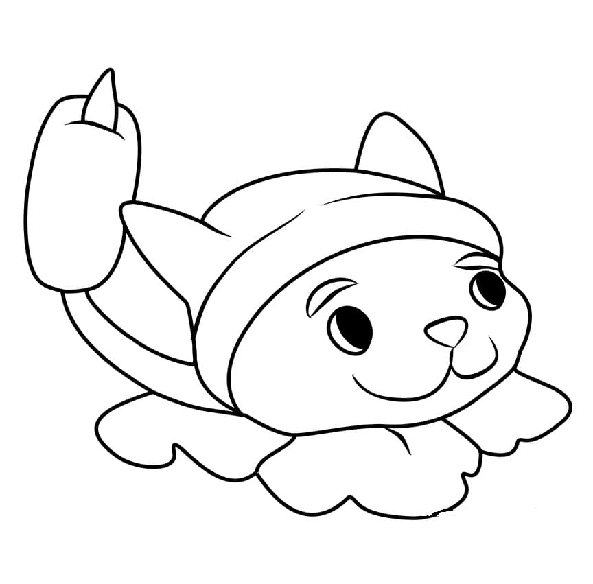 Desenho de Rabo de Gato de Plants Vs Zombies para Colorir