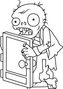 Desenho de Screen Door Zombie para Colorir