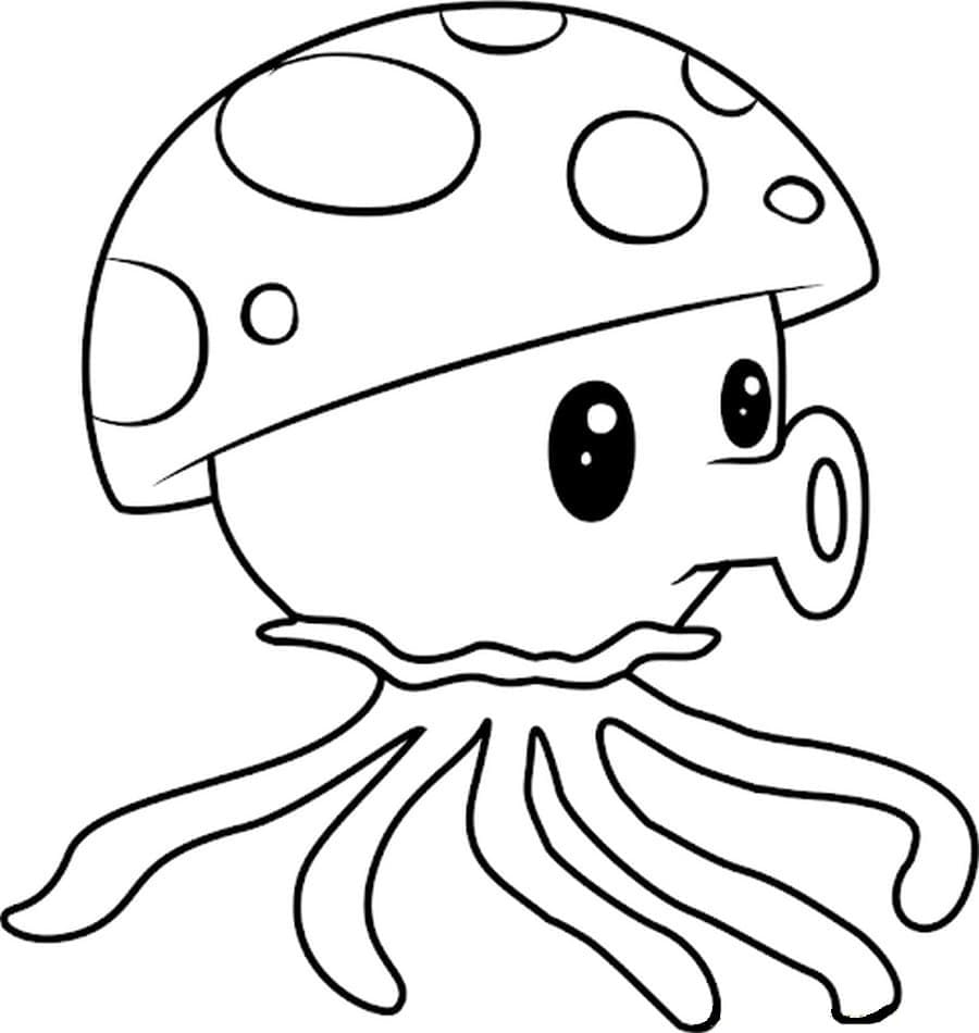 Desenho de Sea Shroom de Plants Vs Zombies para Colorir