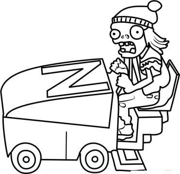 Desenho de Zomboni de Plants Vs Zombies para Colorir