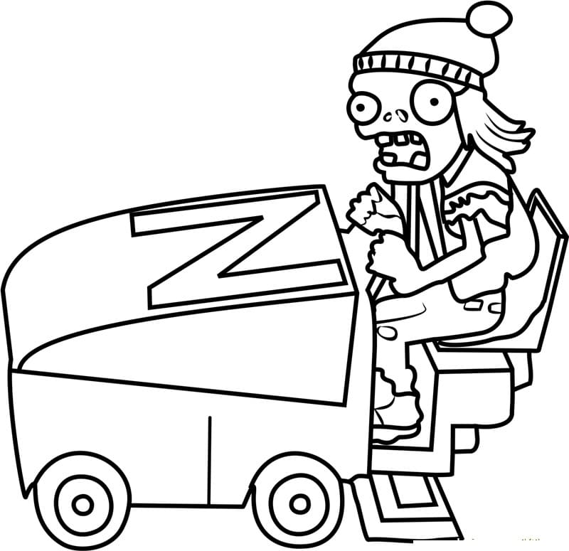 Desenho de Zomboni de Plants Vs Zombies para Colorir
