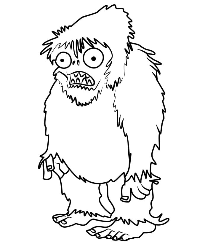 Desenho de Zumbi Yeti de Plants Vs Zombies para Colorir