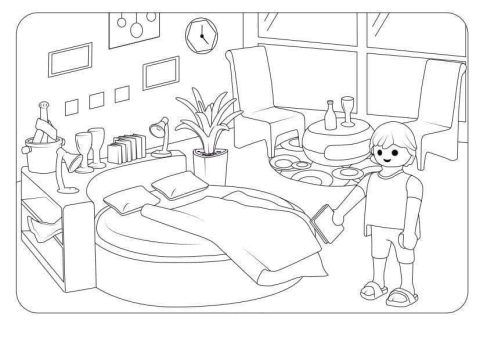 Desenho de Playmobil para Pintar Imprimível