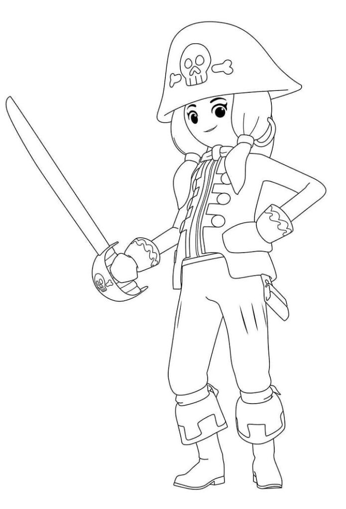 Desenho de Playmobil Pirata Grátis Download para Colorir