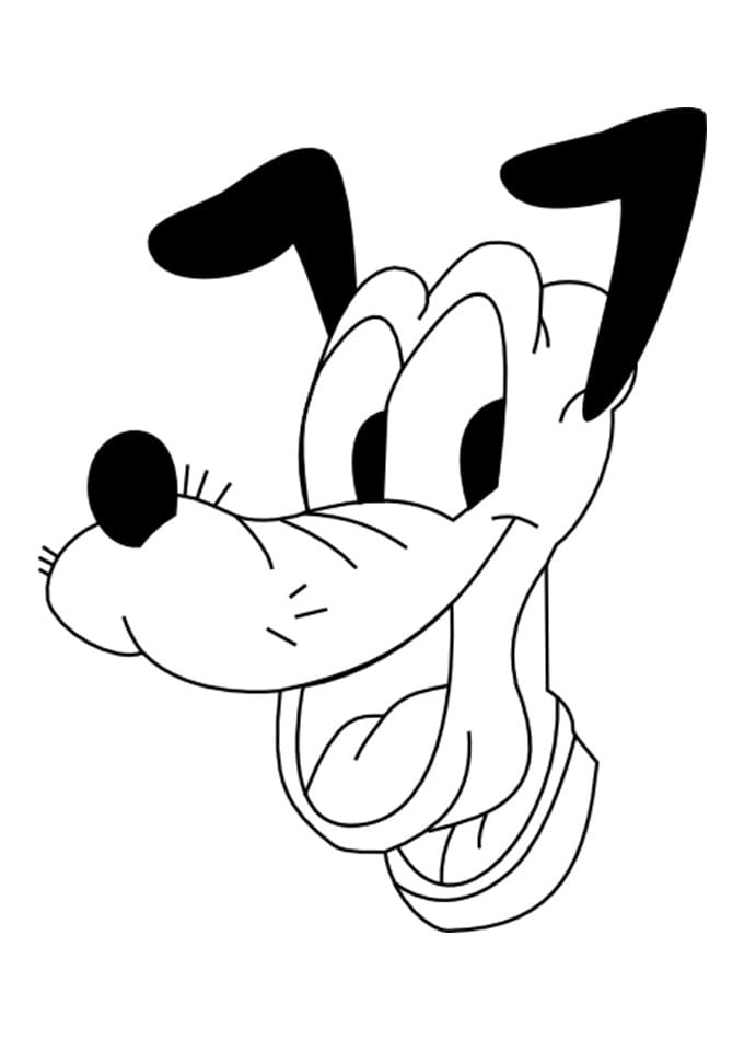 Desenho de Cara de Pluto para Colorir