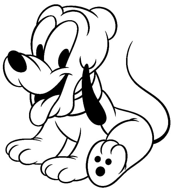 Desenho de Pluto Adorável para Colorir