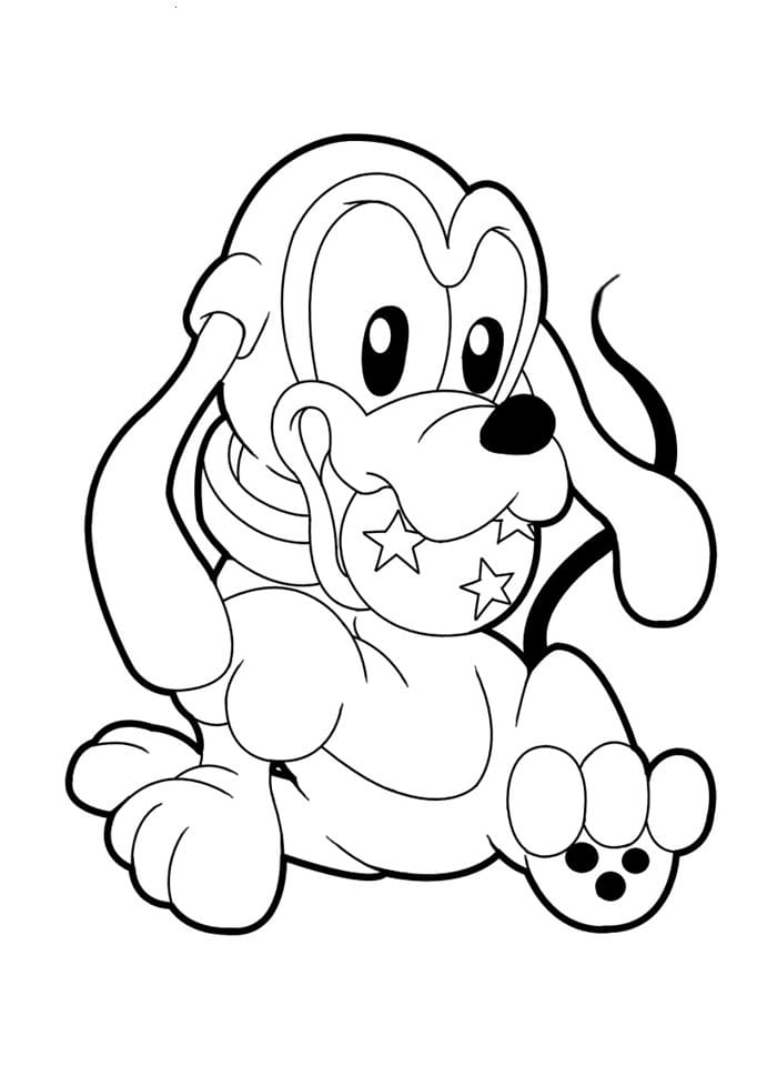 Desenho de Pluto Bonito para Colorir