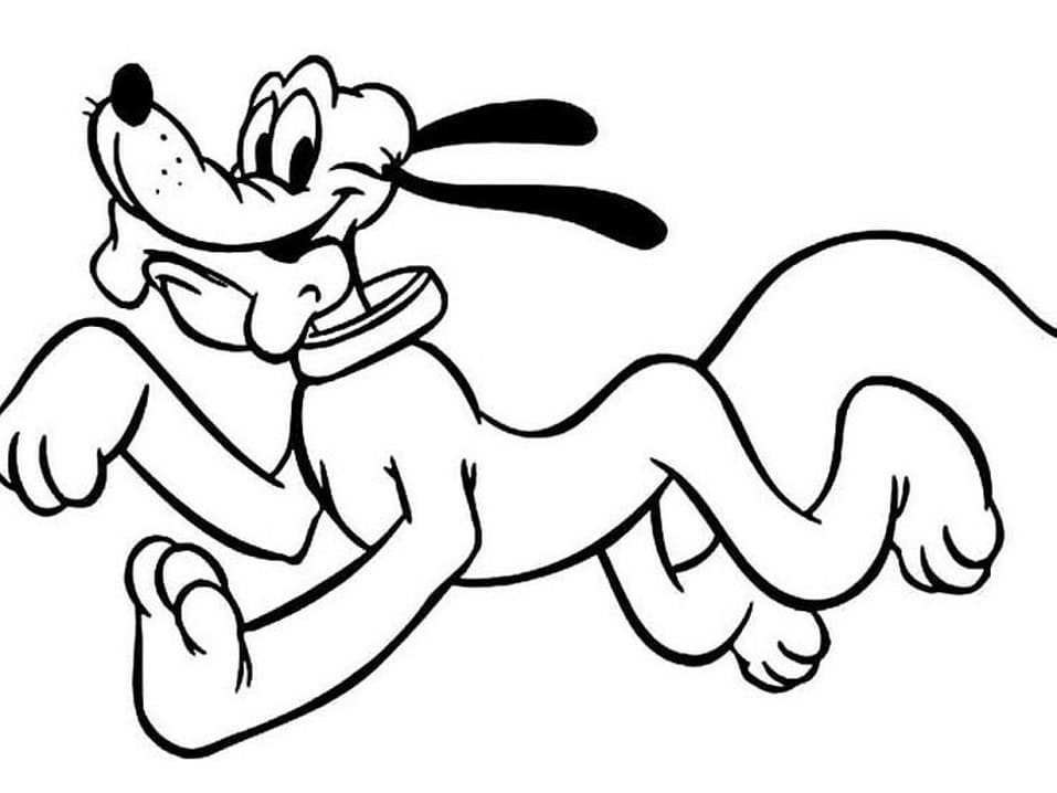 Desenho de Pluto Correndo para Colorir