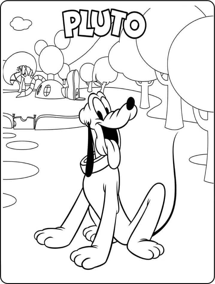 Desenho de Pluto Download para Imprimir e Colorir