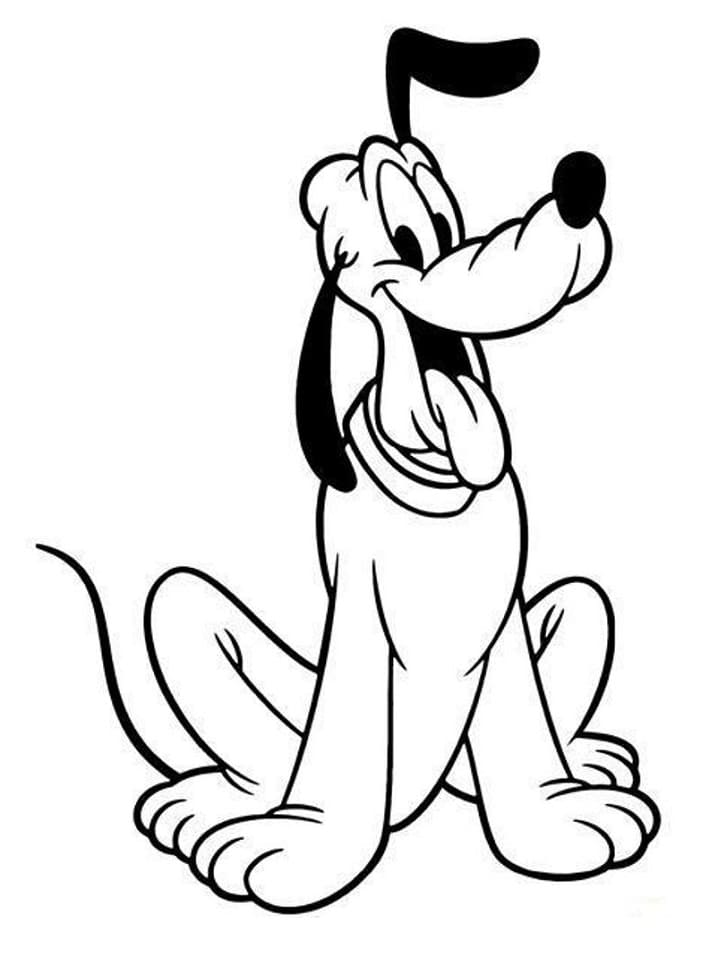 Desenho de Pluto Feliz para Colorir