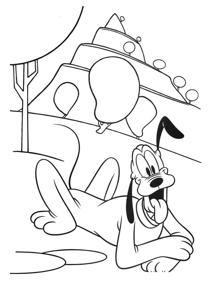 Desenho de Pluto Grátis para Colorir