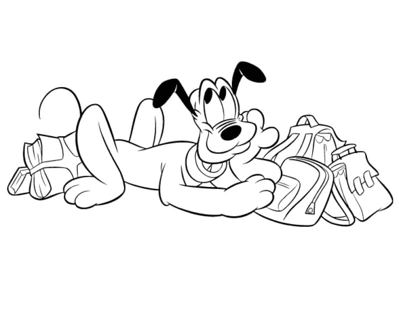 Desenho de Pluto Imprimivel para Imprimir e Colorir