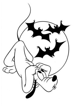 Desenho de Pluto no Dia das Bruxas para Colorir