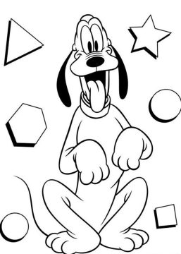 Desenho de Pluto para Colorir Imprimível