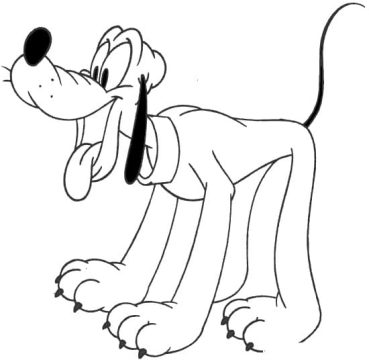 Desenho de Pluto Pdf para Imprimir e Colorir