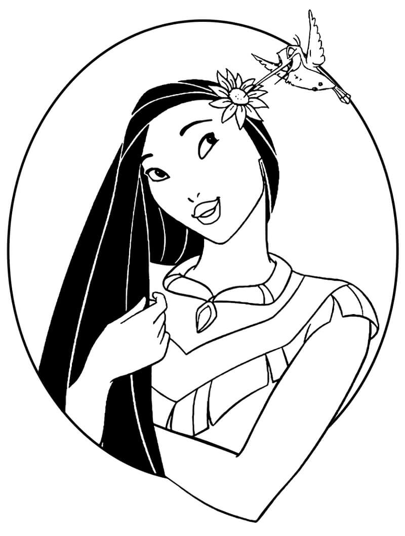 Desenho de Pocahontas Download Pdf para Colorir