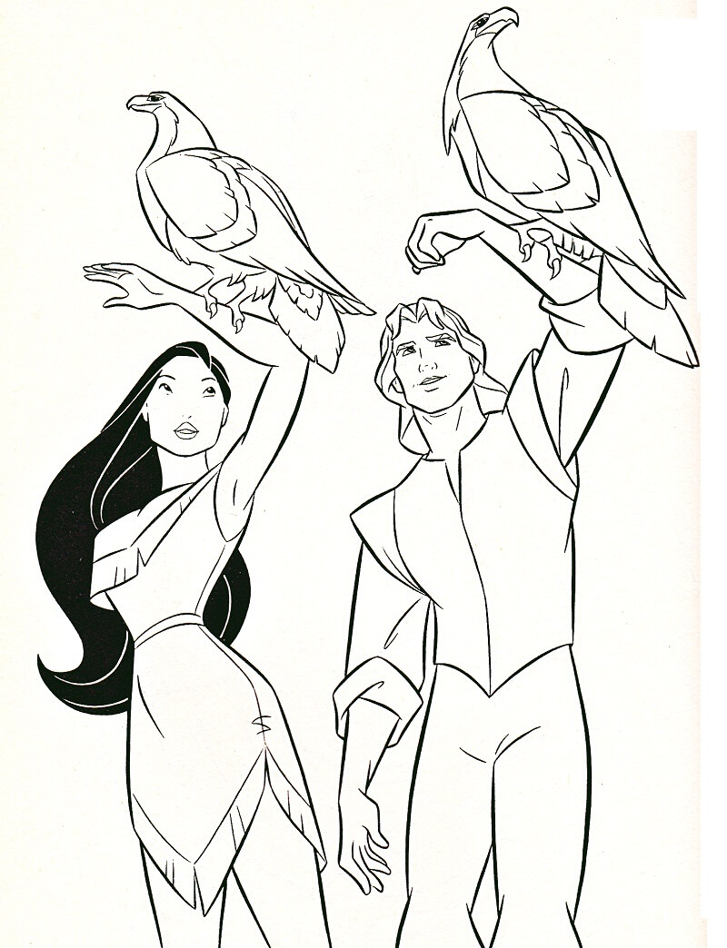 Desenho de Pocahontas Imprimivel para Imprimir e Colorir
