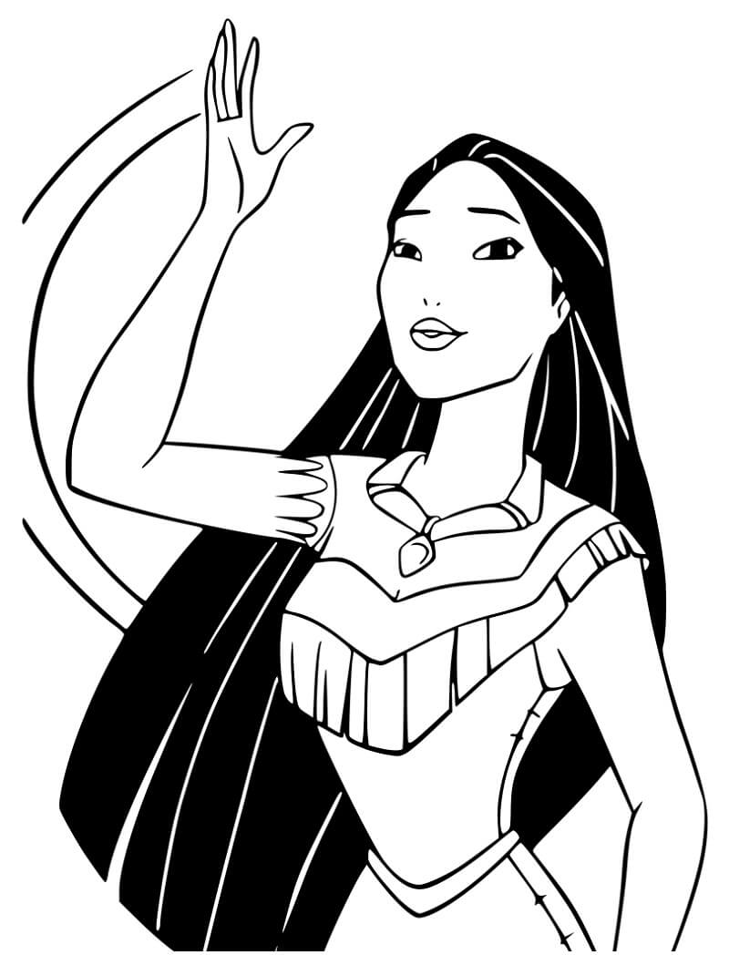 Desenho de Pocahontas Imprimivel Pdf para Colorir