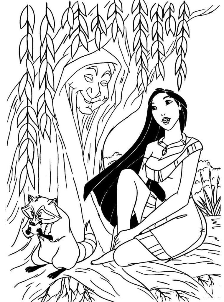 Desenho de Pocahontas para Imprimir Pdf Grátis
