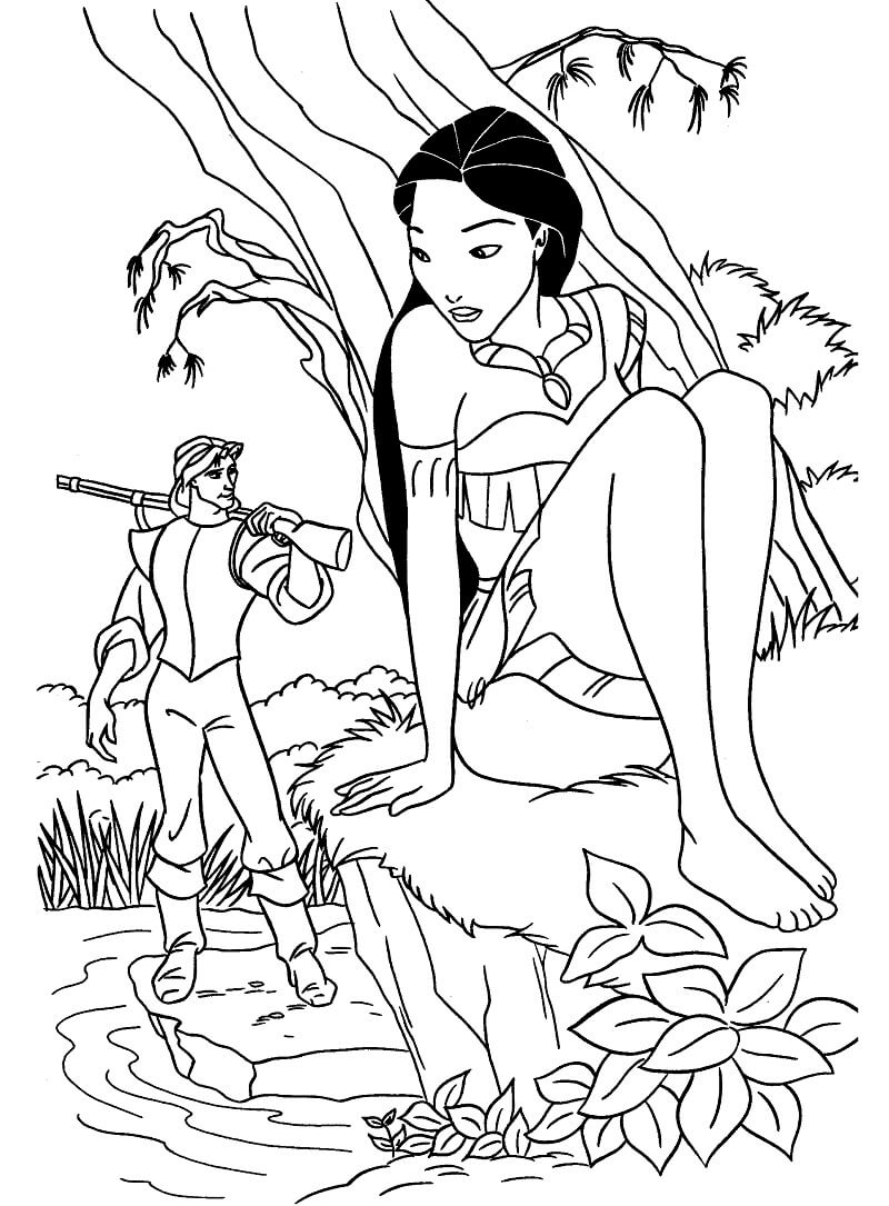 Desenhos de Pocahontas para Colorir