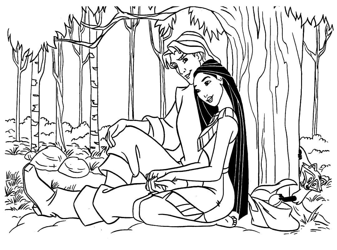 Desenho de Pocahontas Pdf para Colorir
