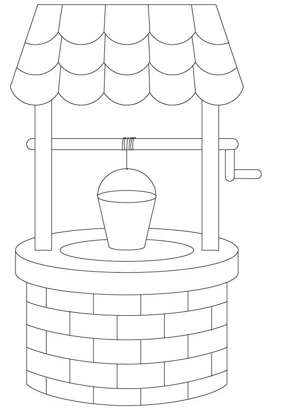 Desenho de Poço Simples para Colorir