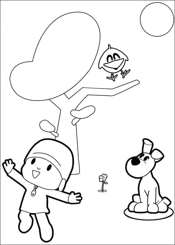 Desenho de Pocoyo Alegre para Colorir