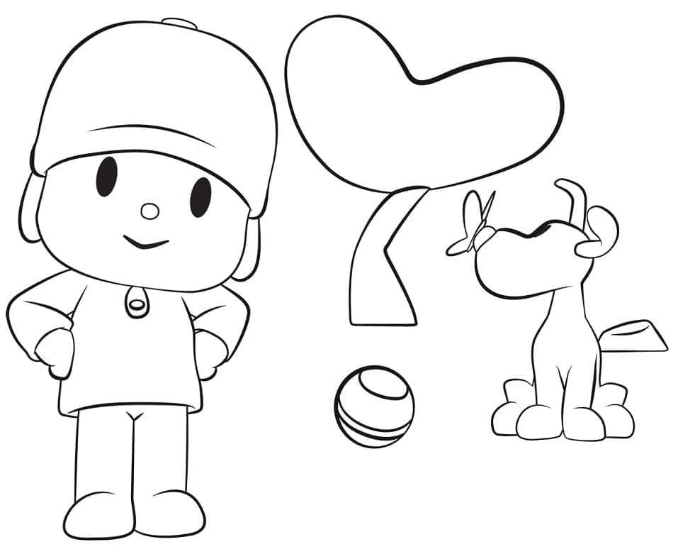 Desenho de Pocoyo e Loula para Colorir