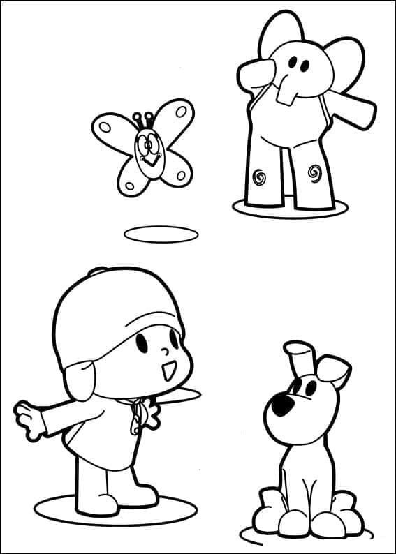 Desenho de Personagens de Pocoyo para Colorir