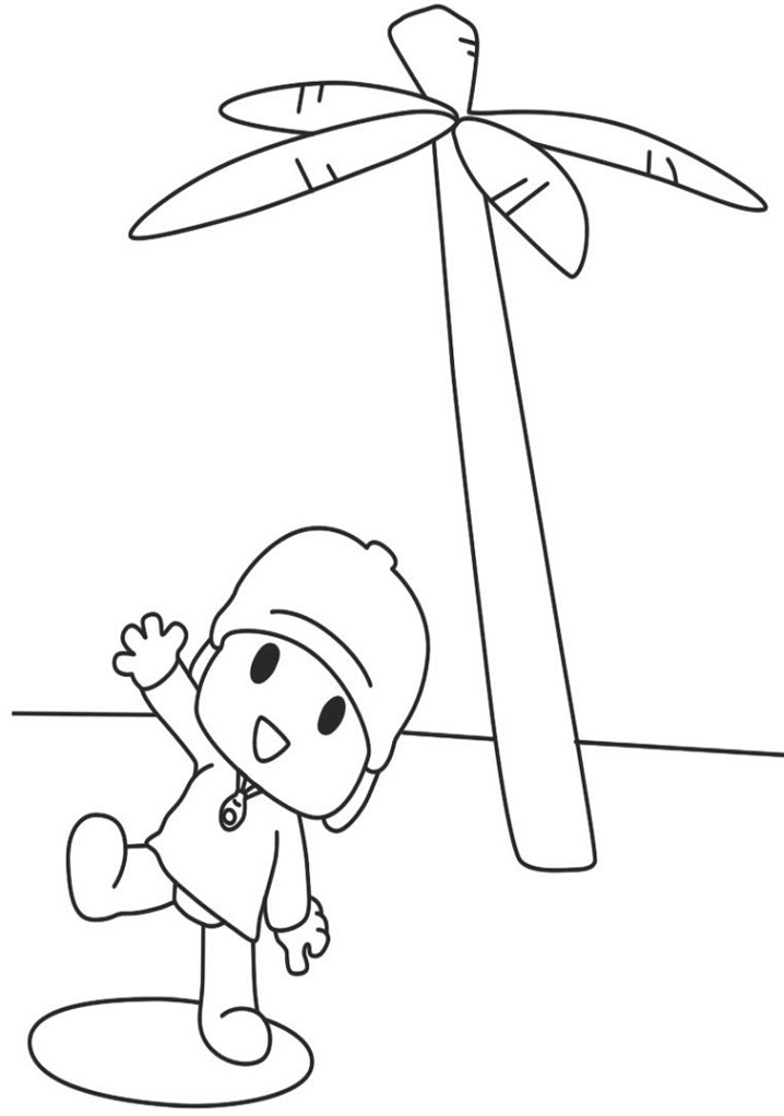 Desenho de Pocoio na Praia para Pintar Grátis