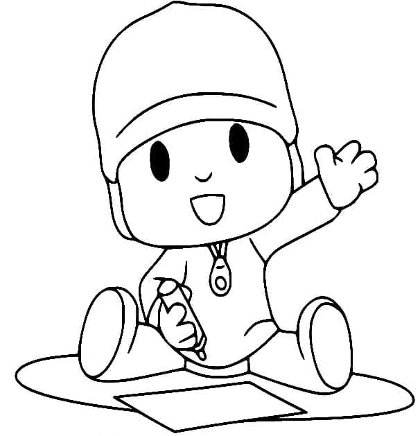Desenho de Pocoyo Amigável para Colorir