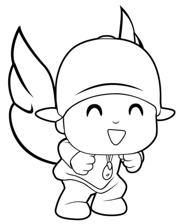 Desenho de Pocoyo com Asas para Colorir