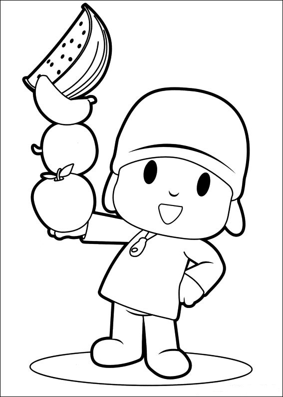 Desenho de Pocoyo Download para Imprimir e Colorir