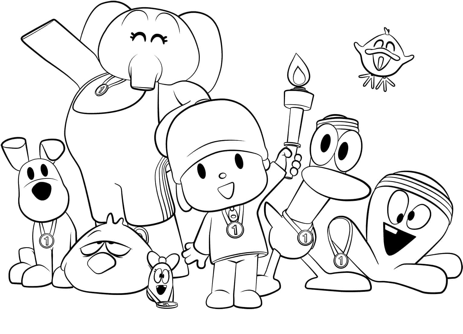Desenho de Pocoyo Imprimivel Pdf para Colorir