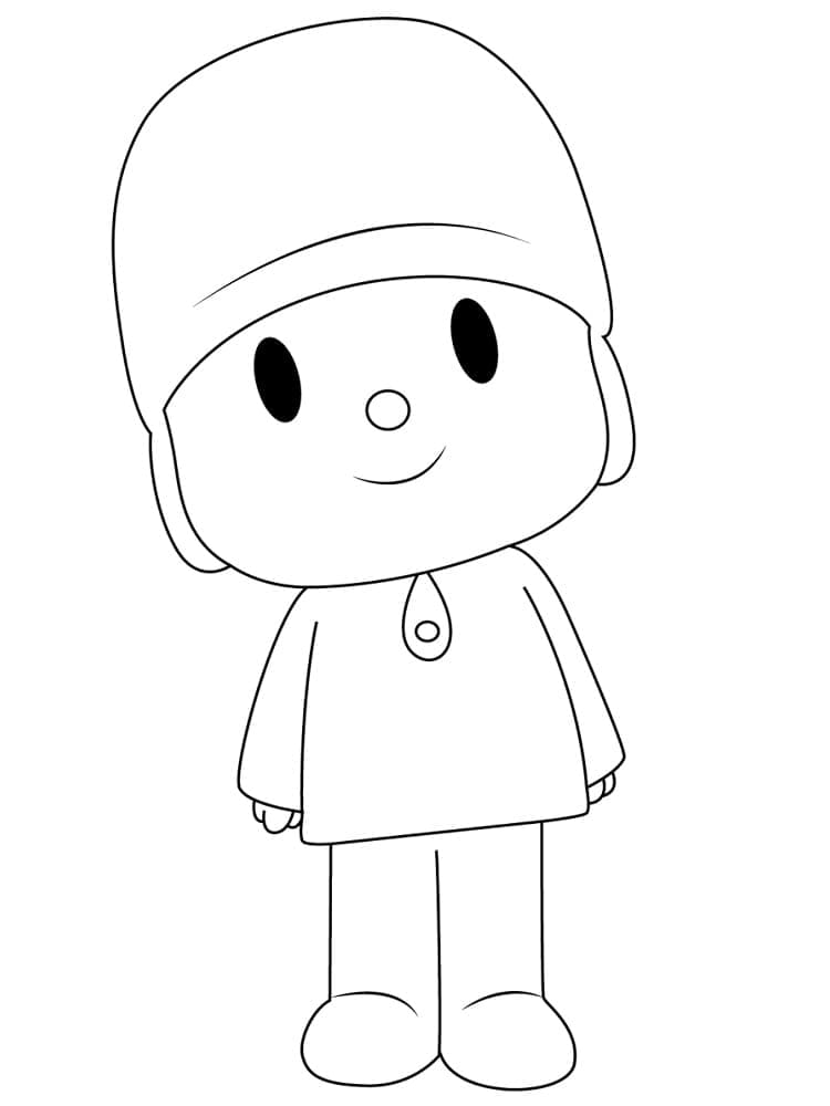 Desenho de Pocoyo Sorridente para Colorir