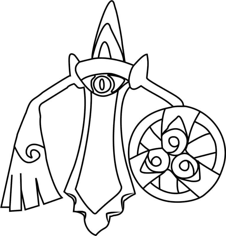 Desenho de Aegislash Pokemon para Colorir