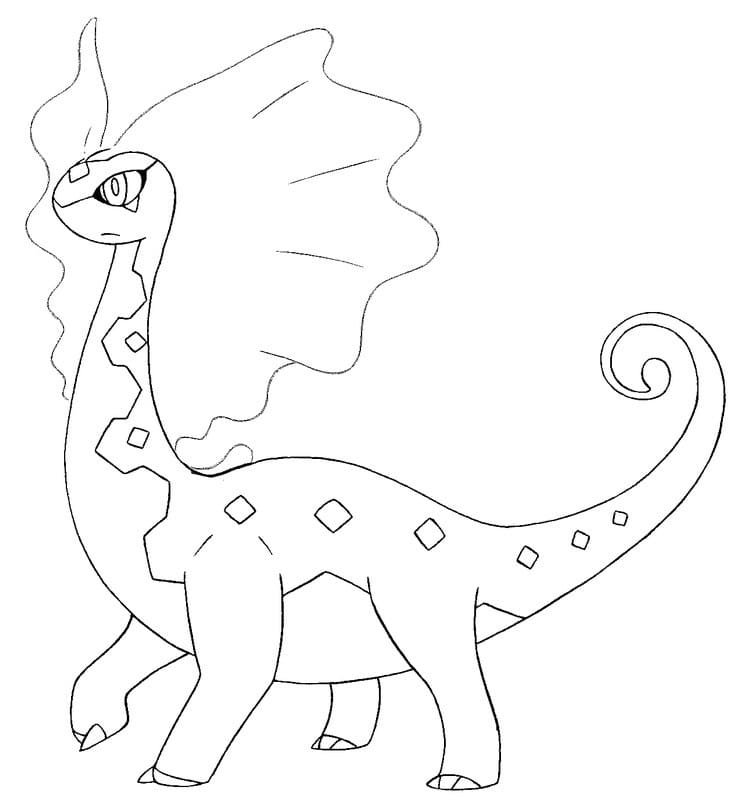 Desenho de Aurorus Pokemon para Colorir
