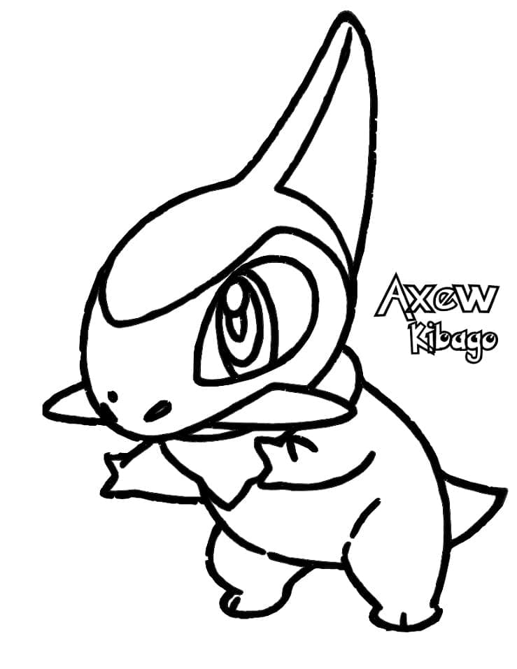 Desenho de Axew Pokemon para Colorir