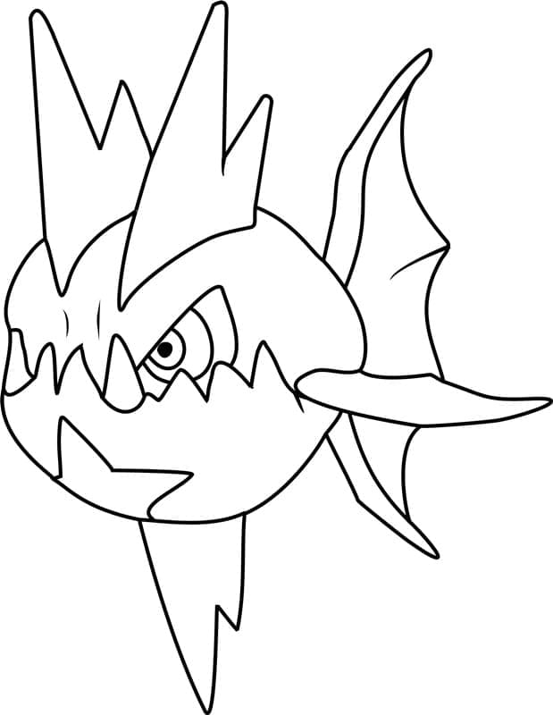 Desenho de Carvanha Pokemon para Colorir