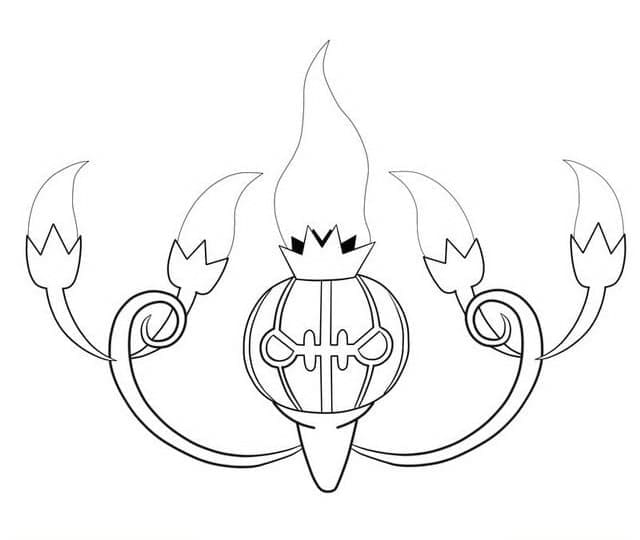 Desenho de Chandelure Pokemon para Colorir
