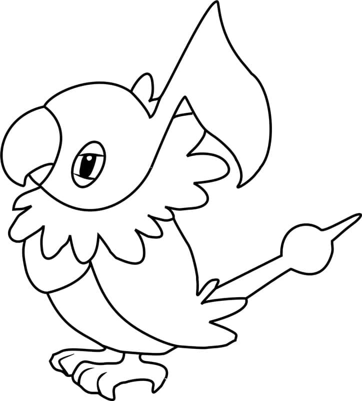 Desenho de Chatot Pokemon para Colorir